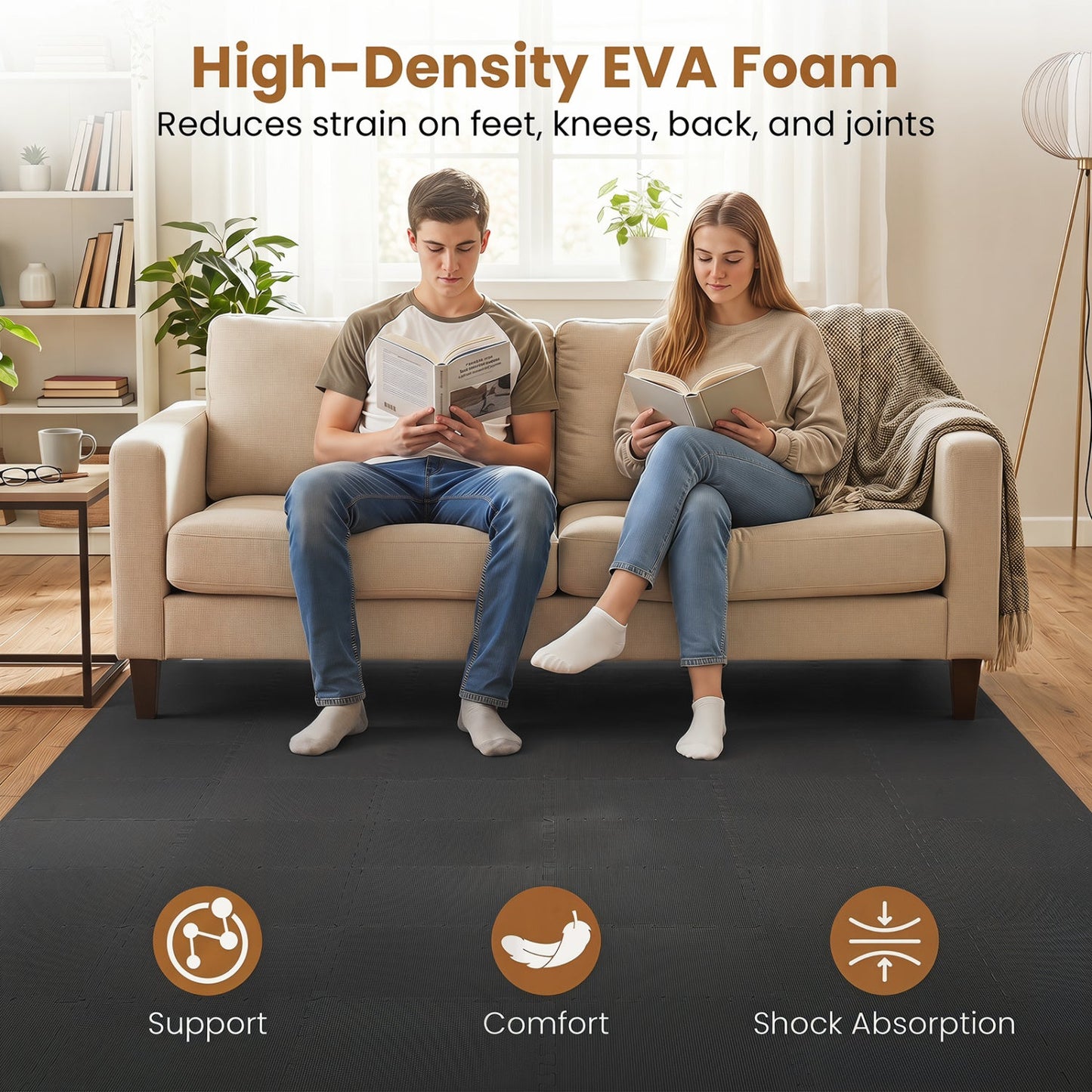 Interlocking EVA Foam Floor Tiles with Borders