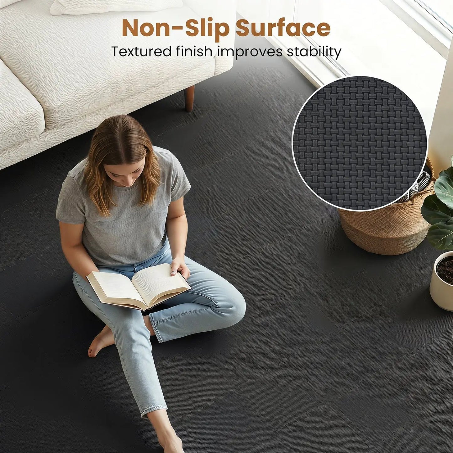 Interlocking EVA Foam Floor Tiles with Borders