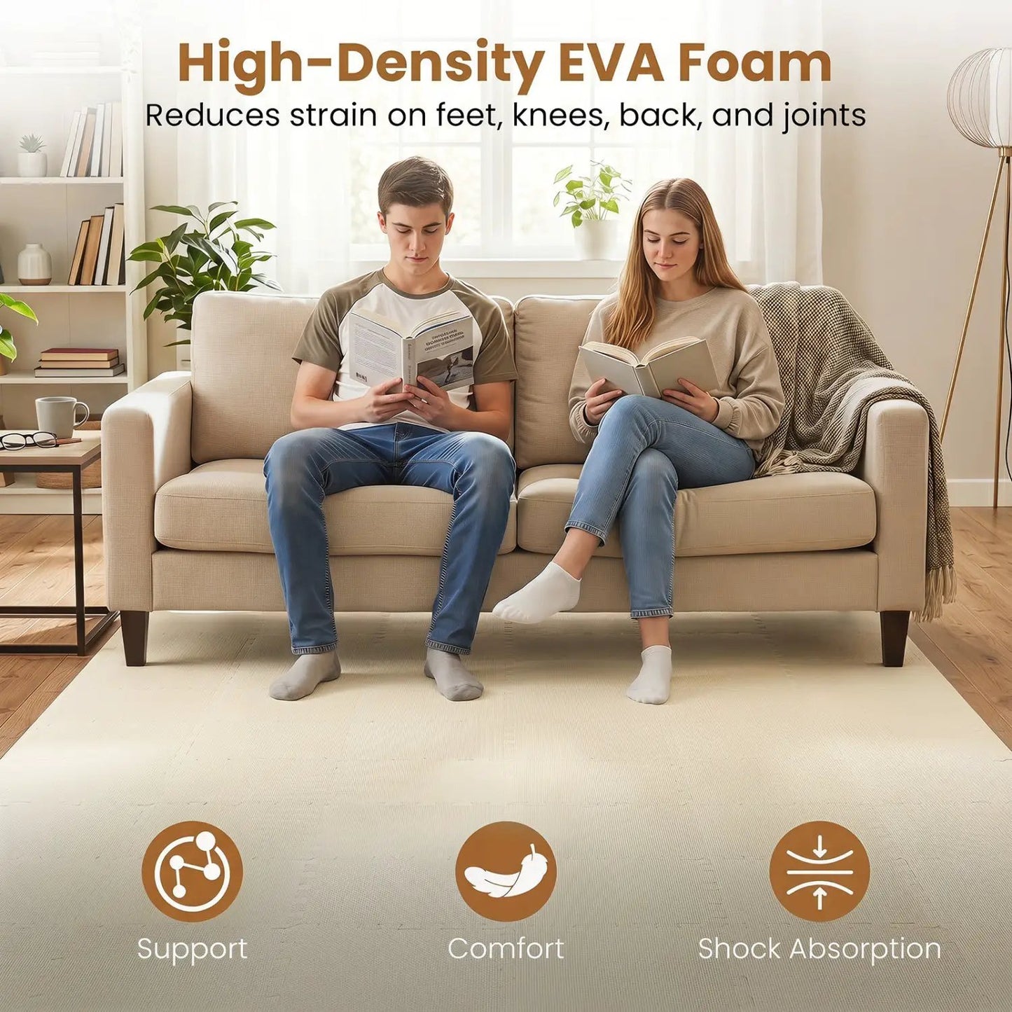 Interlocking EVA Foam Floor Tiles with Borders