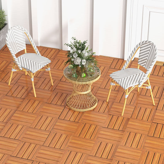 18 Pieces 12 x 12 Inch Interlocking Deck Tiles for 1.7„é° Total Splicing Area-Brown - Tampa Home & Garden Store