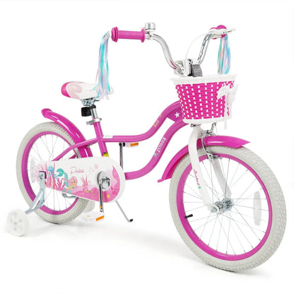 Kids Bike 18 Inch With Training Wheels Rose Red