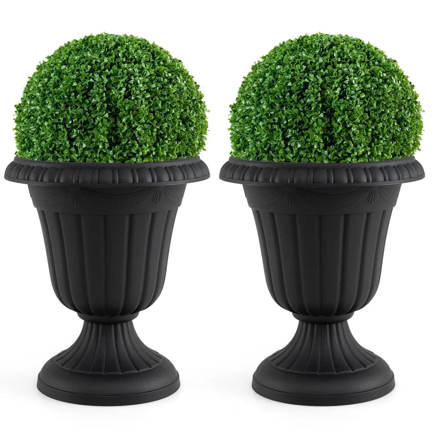 18 Inch Tall Urn Planters With Pedestal Base