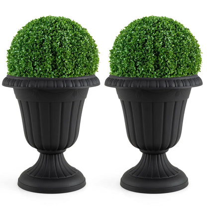 18 Inch Tall Urn Planters With Pedestal Base