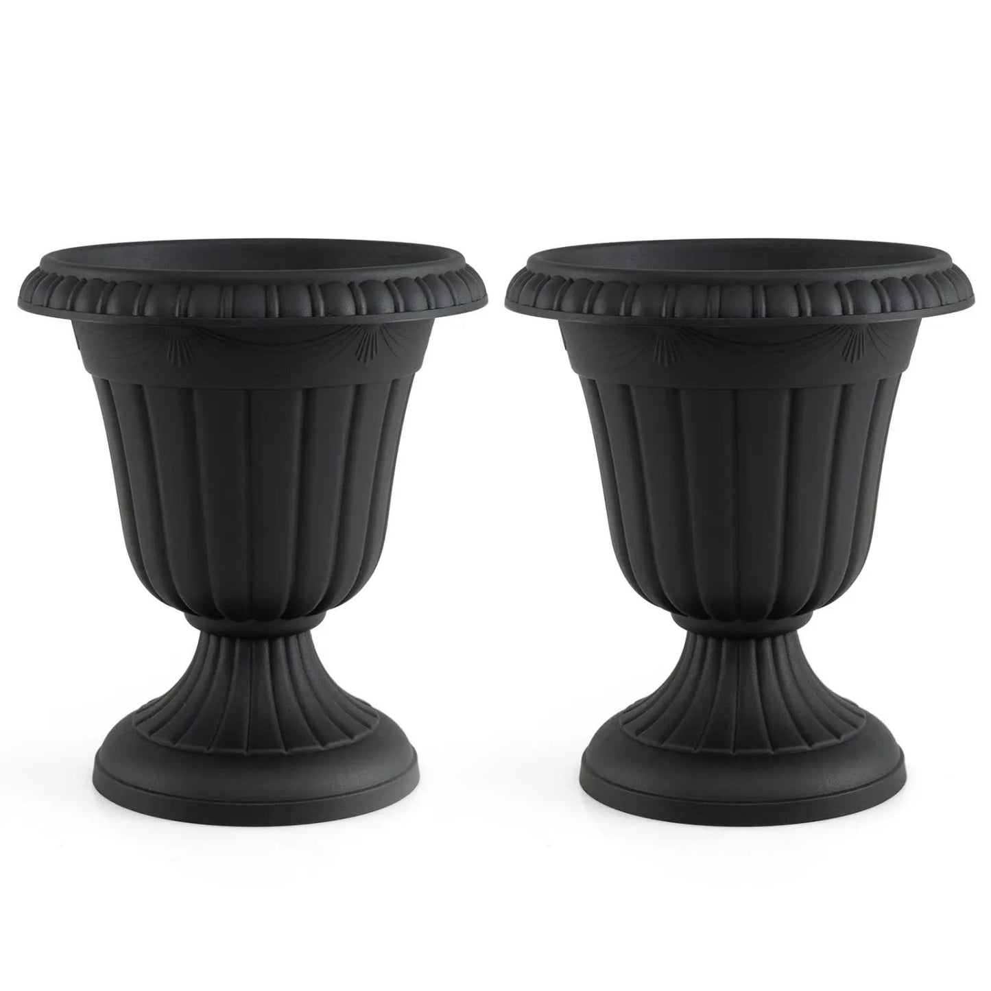 18 Inch Tall Urn Planters With Pedestal Base
