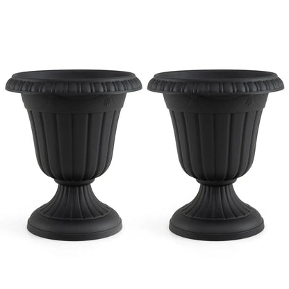 18 Inch Tall Urn Planters With Pedestal Base