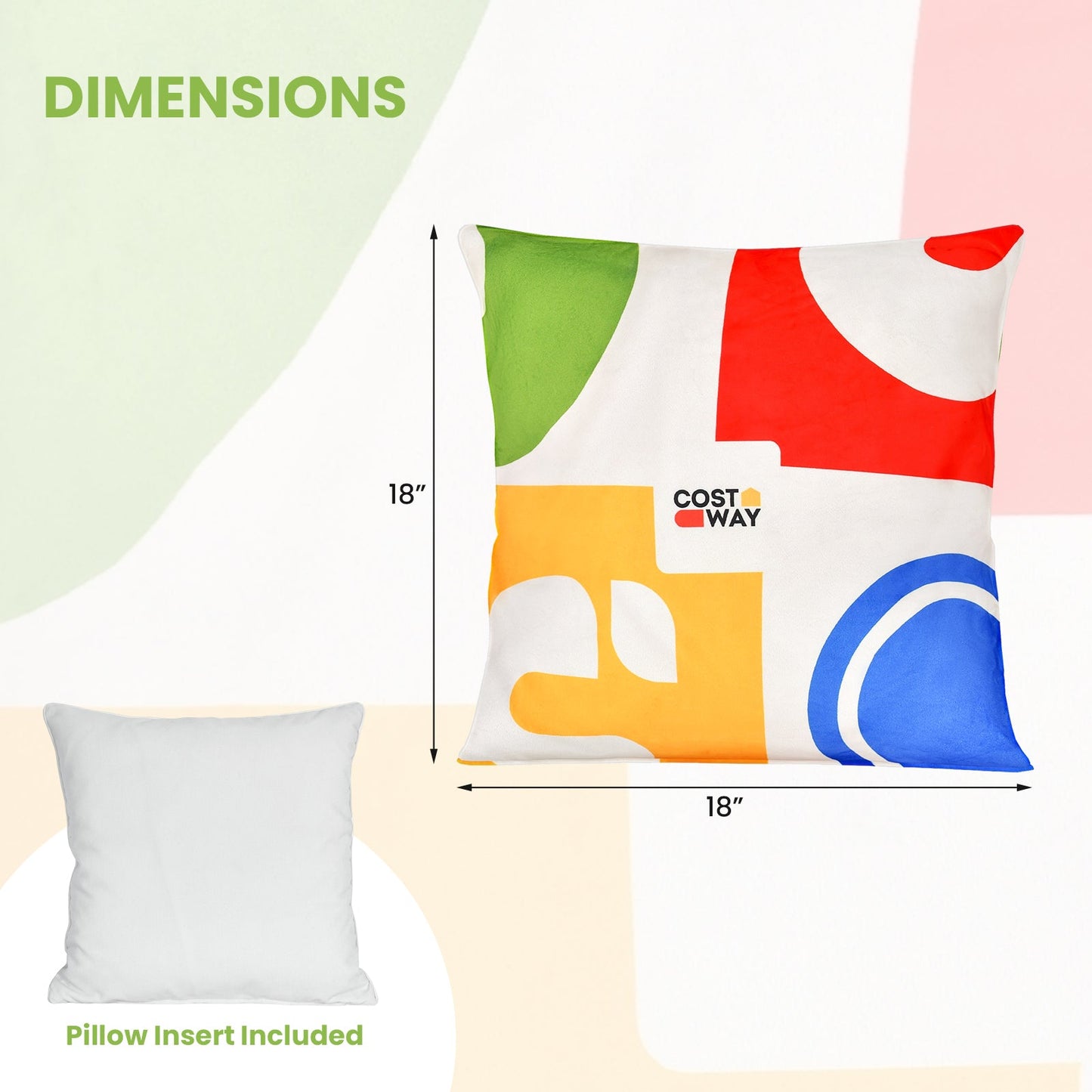 Cojines cuadrados de terciopelo de 18 x 18 pulgadas con fundas extraíbles y lavables