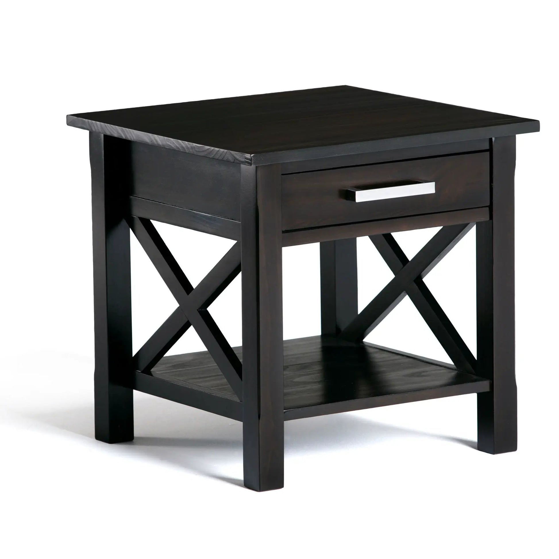 Kitchener Console Table black wood with 2 drawers and X-frame crisscross Unique Piece Furniture on Tampa Home & Garden Store