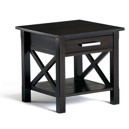 Kitchener Console Table black wood with 2 drawers and X-frame crisscross Unique Piece Furniture on Tampa Home & Garden Store