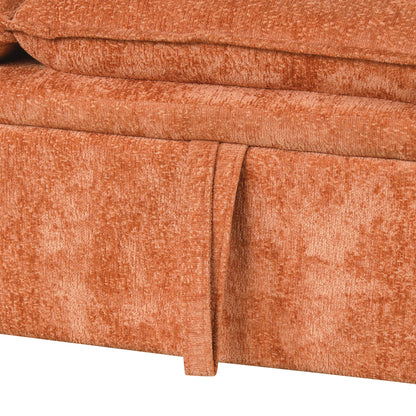 Sofa upholstery close-up in orange textured fabric by HouseOfZazla on Tampa Home & Garden Store