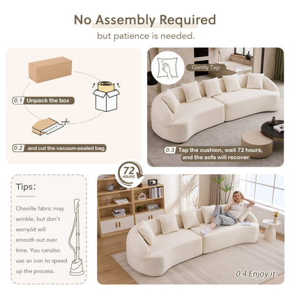 Curved Boneless Sofa Modular 110 Inch Sectional