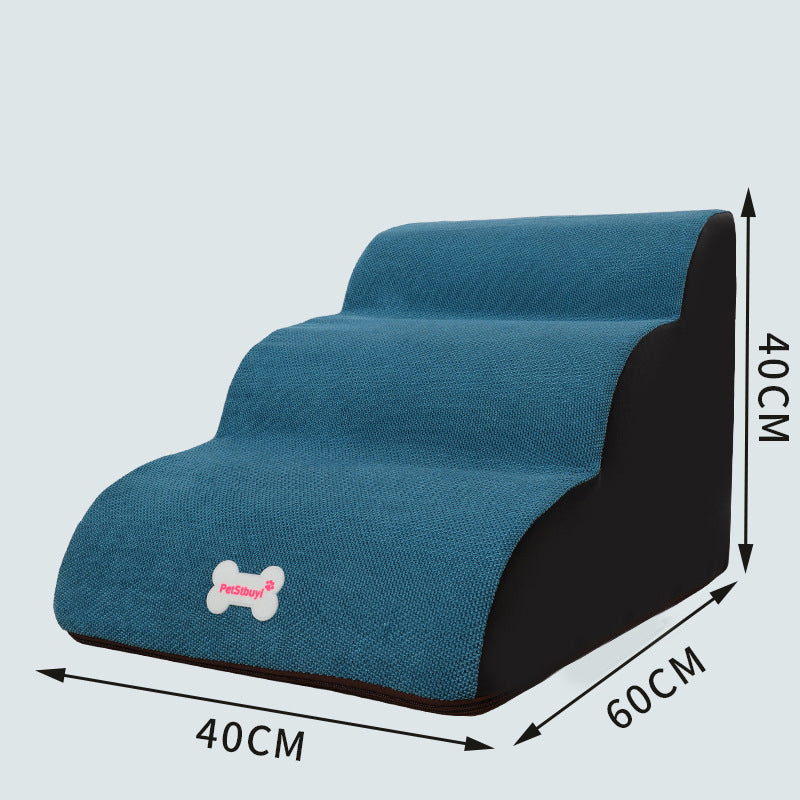 Three-step dog ladder with curved sides and fabric cover 40x60x40 cm Sell My Stuff dog runs on Tampa Home & Garden Store
