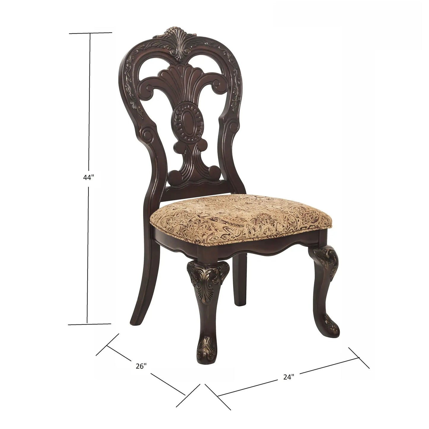 Side Chairs 2 Piece Set Cherry Upholstered Dining