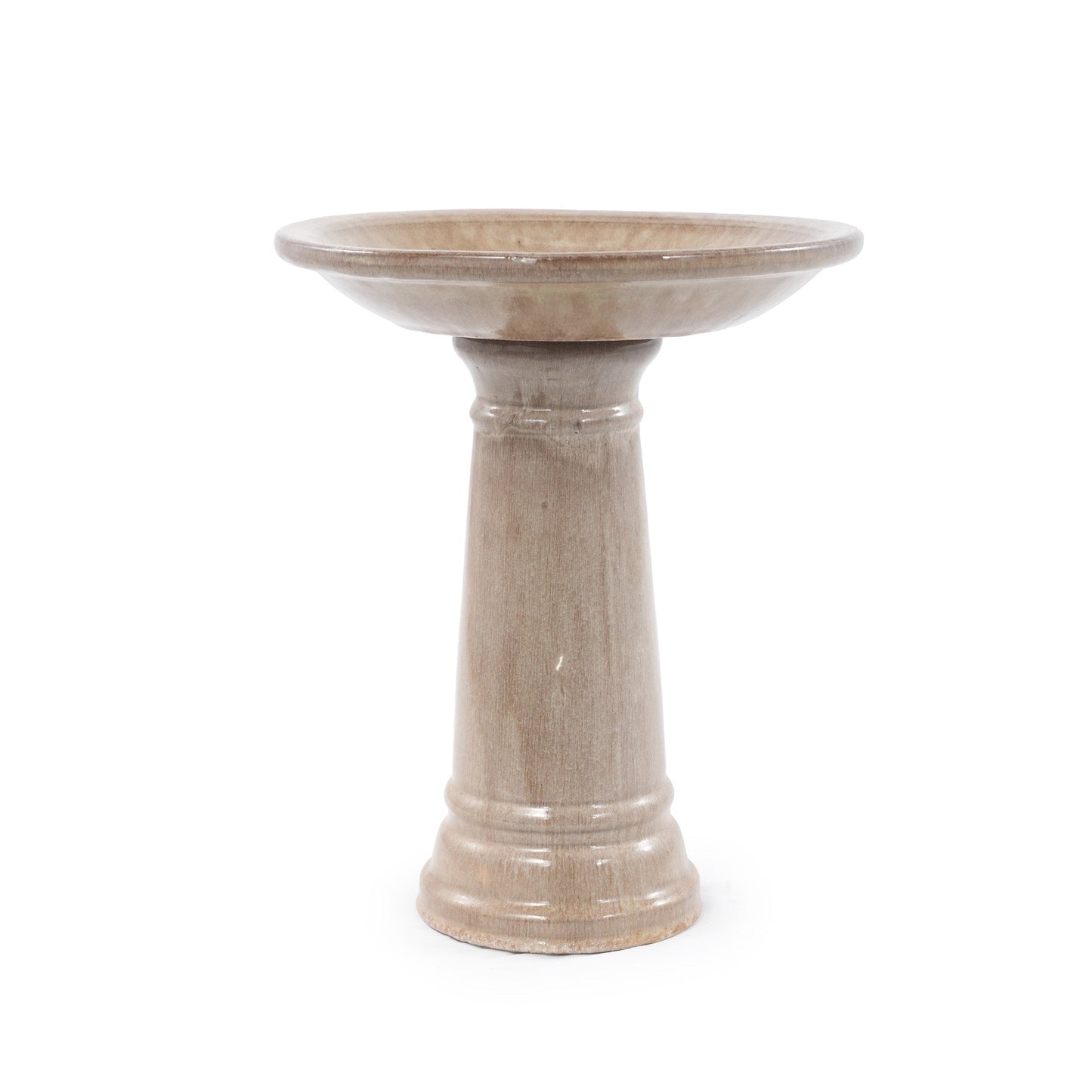 Vintage Khaki Ceramic Bird Bath and Garden