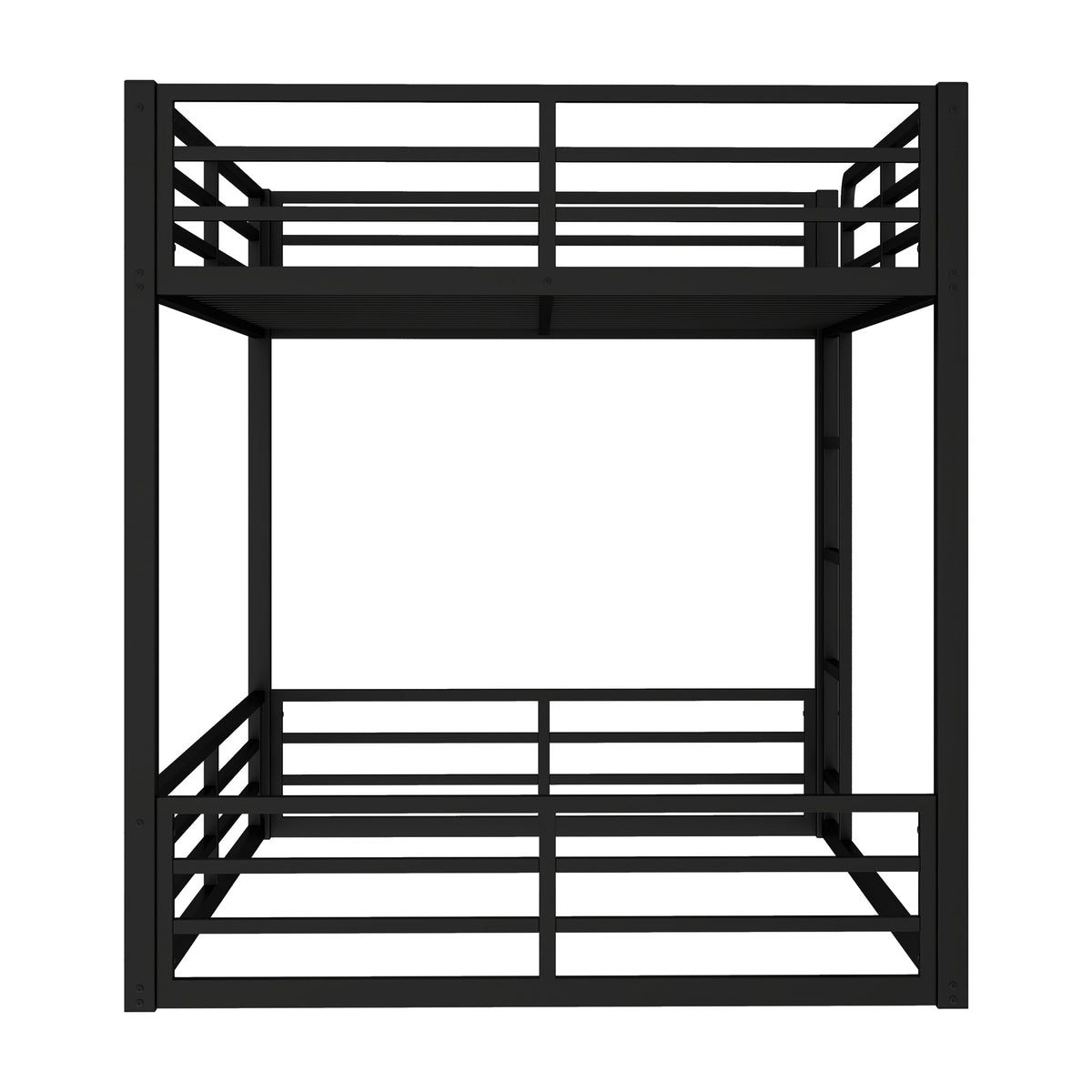 Metal Full XL Over Full XL Bunk Bed Frame two-tier black metal with guard rails HouseOfZazla on Tampa Home & Garden Store