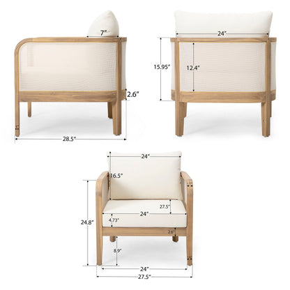 Durable Acacia Wood and Outdoor Patio Club Chair