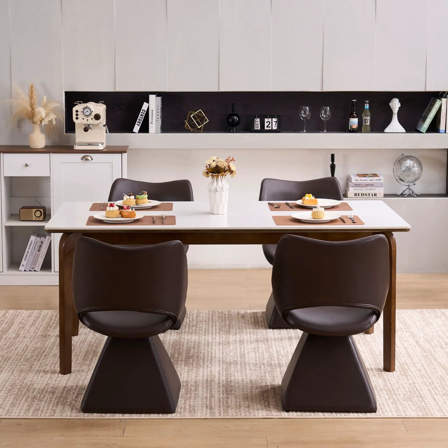 Modern Swivel Dining Chair With High Back