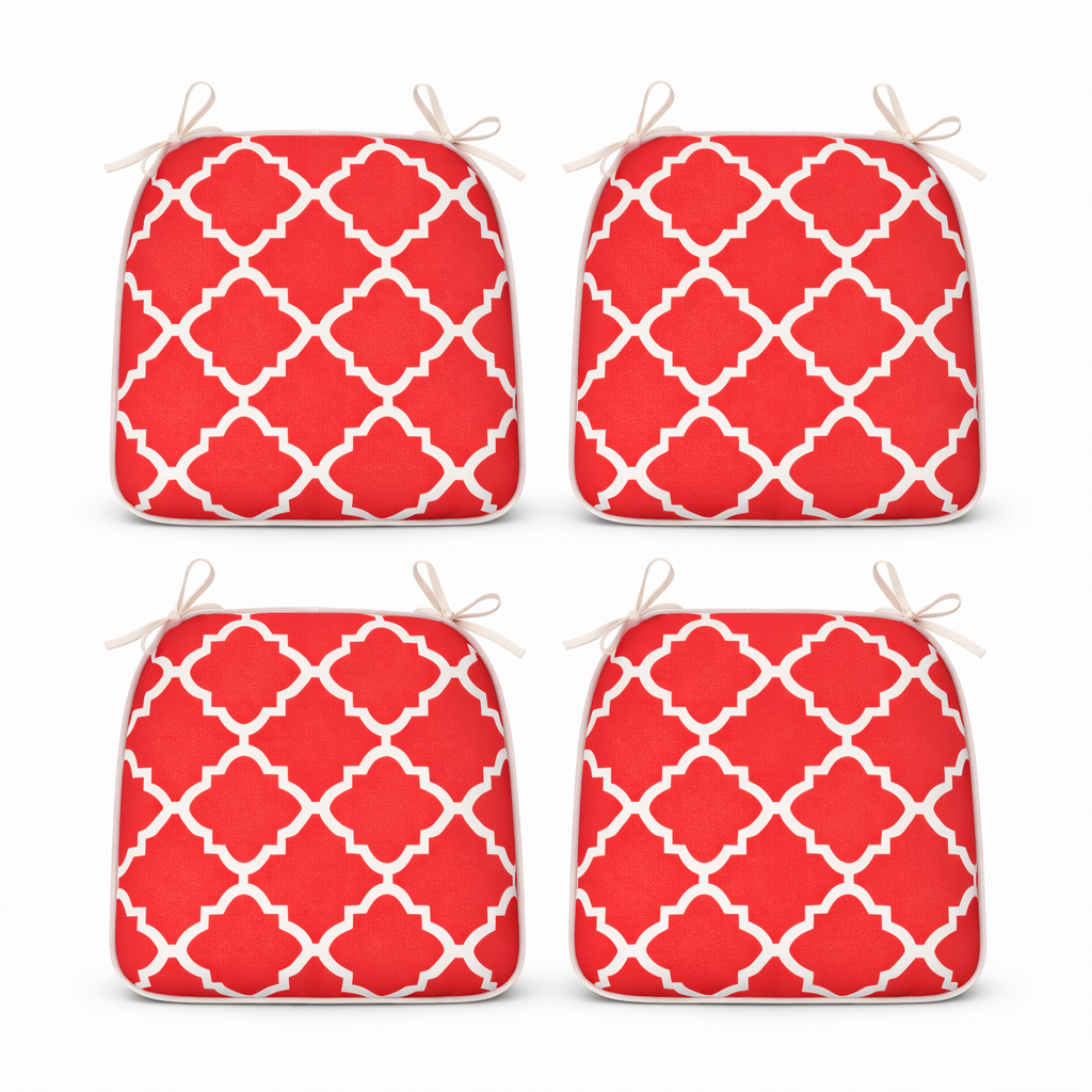 Outdoor Chair Cushions and Plaid Red Patio Set