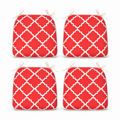 Outdoor Chair Cushions and Plaid Red Patio Set