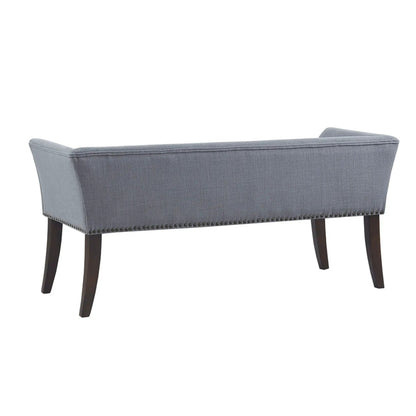 Elegant Bench with Solid Wood Frame Nailhead Trim