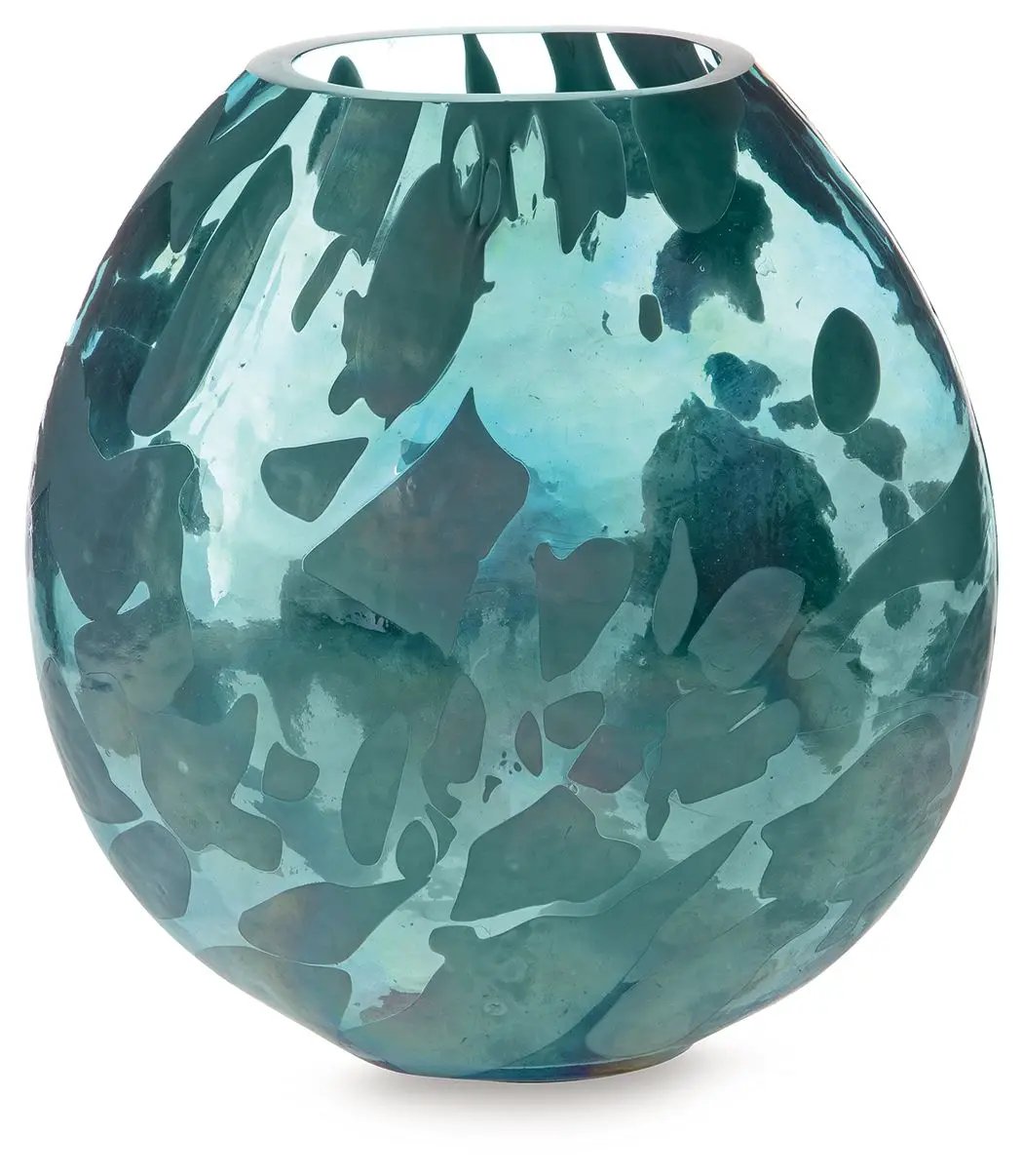 Cartshaw Vase in Iridescent Teal, 7 Inches