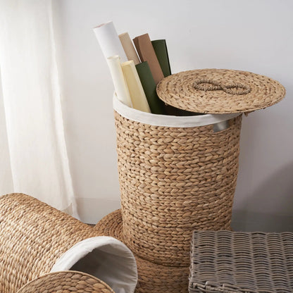 Ludmilla Round Tall Laundry Hamper with Lid
