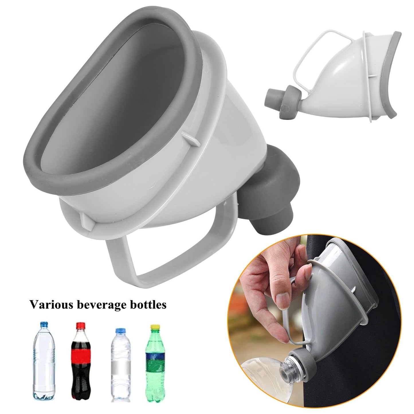 GemGear unisex portable urinal funnel in gray with soft rim for car camping travel on Tampa Home & Garden Store