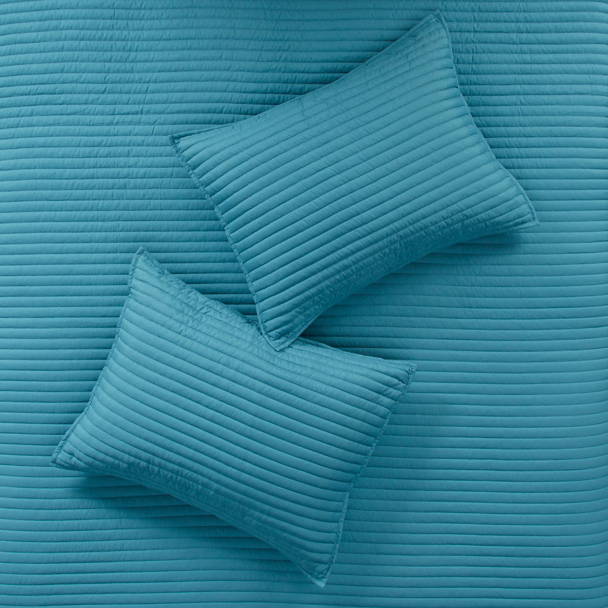 8 Piece Aqua Seersucker Comforter and Quilt Set