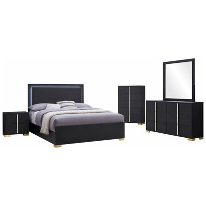 Jeremiah Modern Bedroom Set and Led Headboard