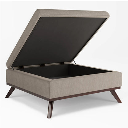 Owen storage ottoman coffee table in taupe with hinged lid by Unique Piece Furniture on Tampa Home & Garden Store
