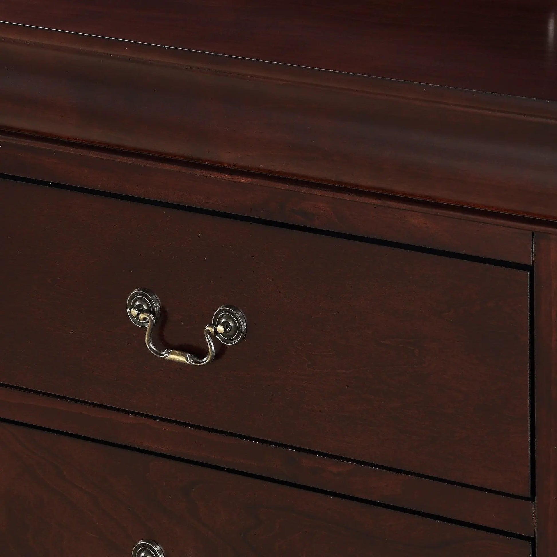 Contemporary Louis Philip Cherry Chest with five drawers, solid cherry wood on Tampa Home & Garden Store