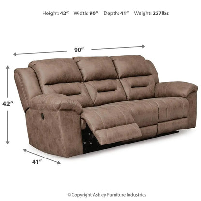 Stoneland Power Reclining Sofa by Unique Piece Furniture, brown upholstery on Tampa Home & Garden Store