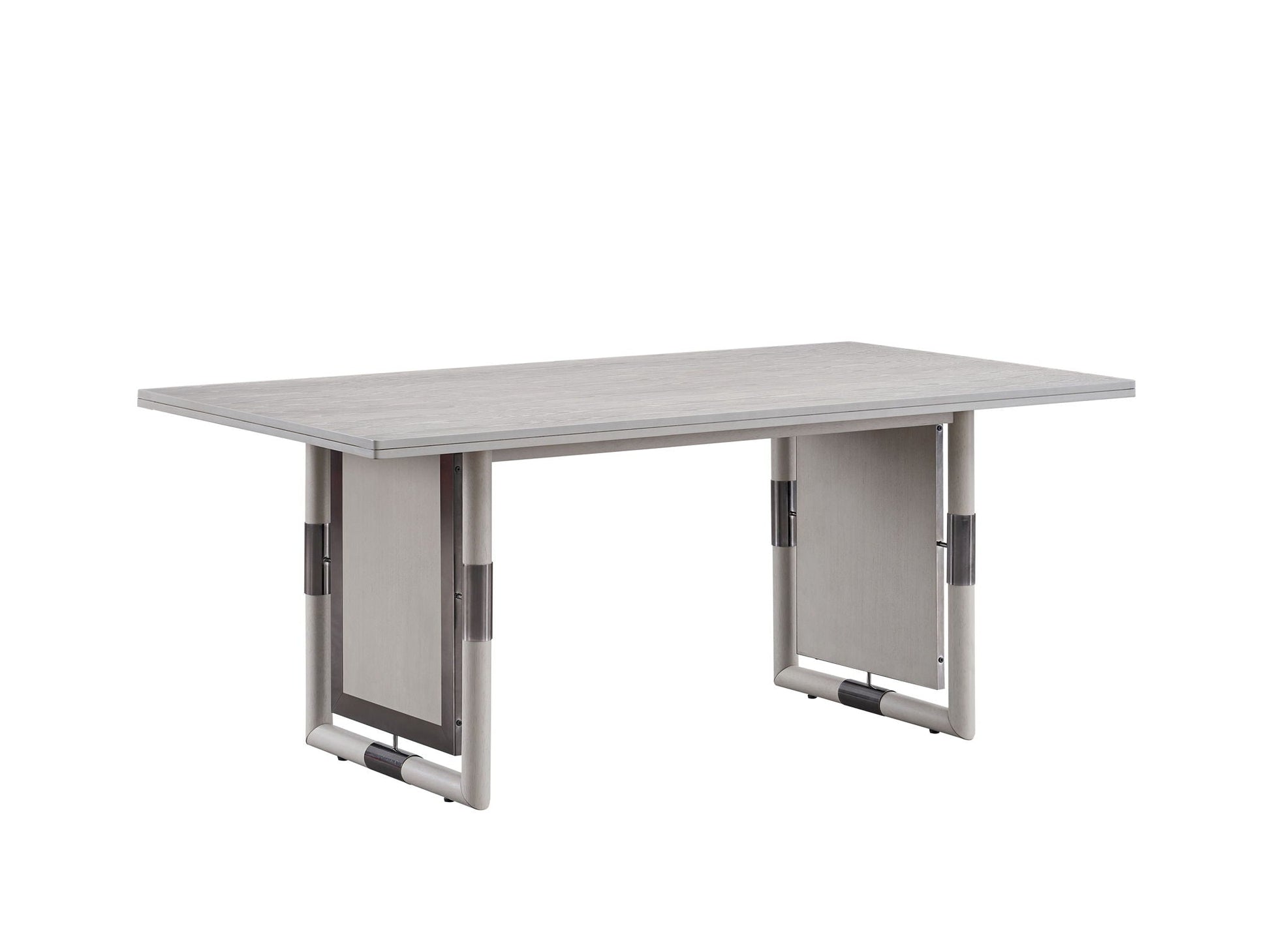 Marta Dining Table natural finish with gray wood top and metal legs by HouseOfZazla on Tampa Home & Garden Store