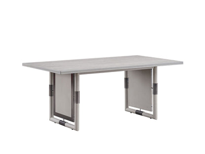 Marta Dining Table natural finish with gray wood top and metal legs by HouseOfZazla on Tampa Home & Garden Store