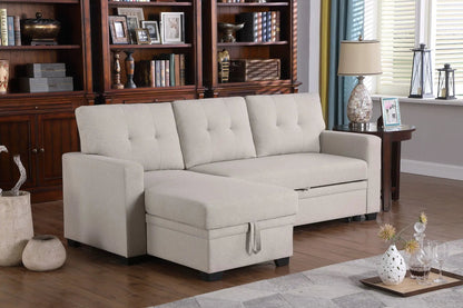 Upholstered pull-out sleeper sectional sofa with chaise by Unique Piece Furniture on Tampa Home & Garden Store
