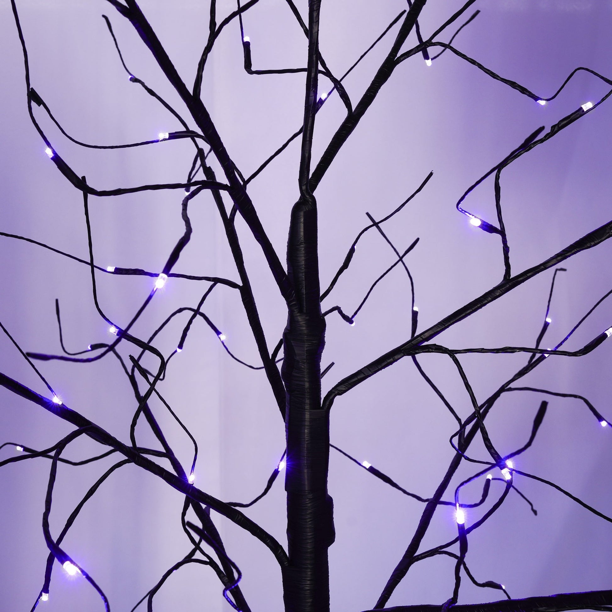 3 Pc Illuminated Halloween Tree by HouseOfZazla with purple LED glow and black branch design on Tampa Home & Garden Store