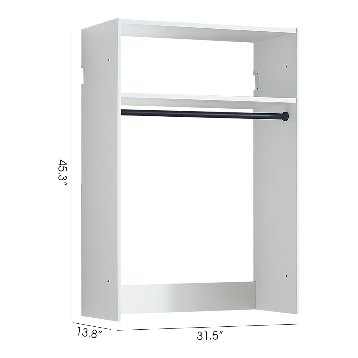Wall Mounted Wood Closet System White by HouseOfZazla triple Wardrobes with hanging rod on Tampa Home & Garden Store
