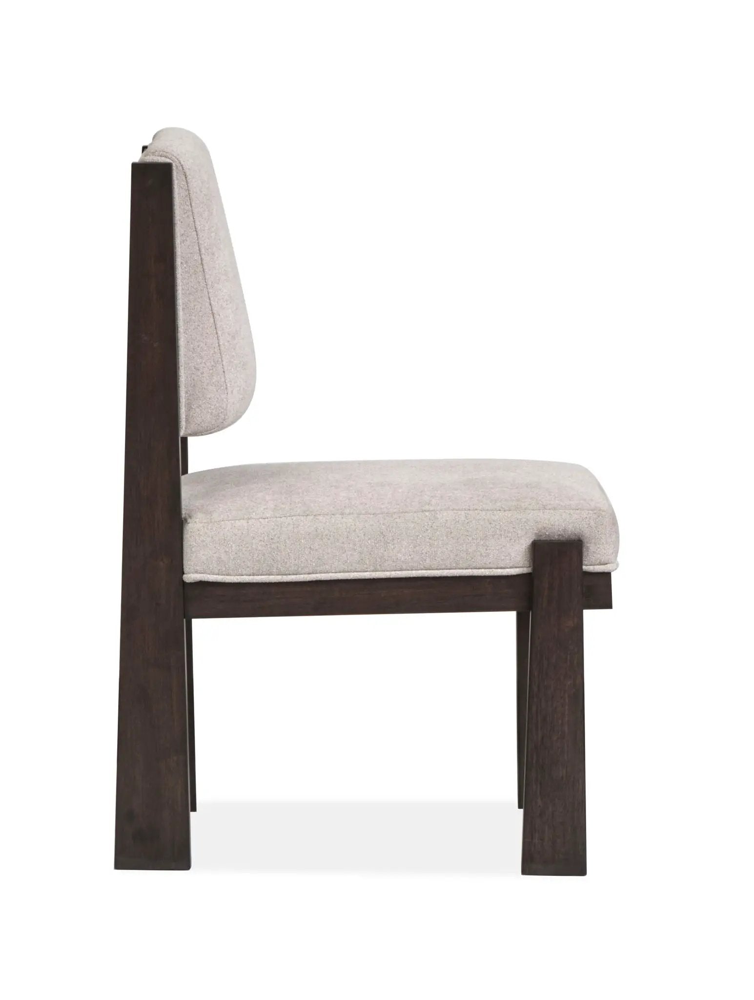Tauren Upholstered Side Chair set of 2 in Coffee Bean fabric with dark wood frame on Tampa Home & Garden Store