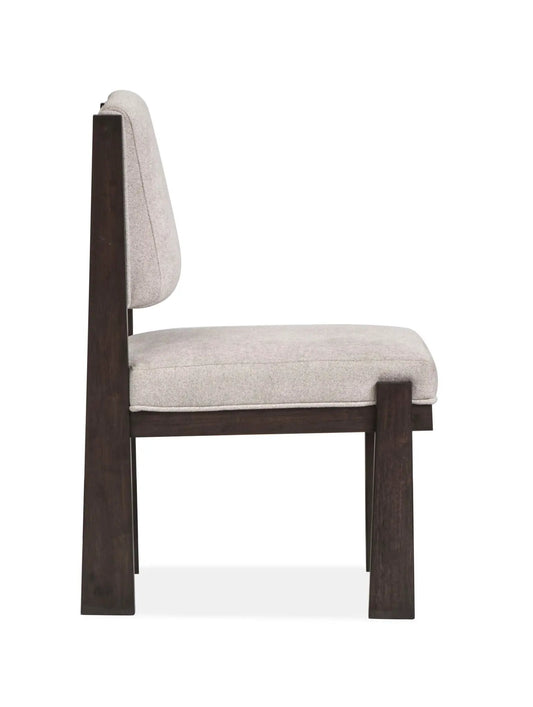 Tauren Upholstered Side Chair set of 2 in Coffee Bean fabric with dark wood frame on Tampa Home & Garden Store