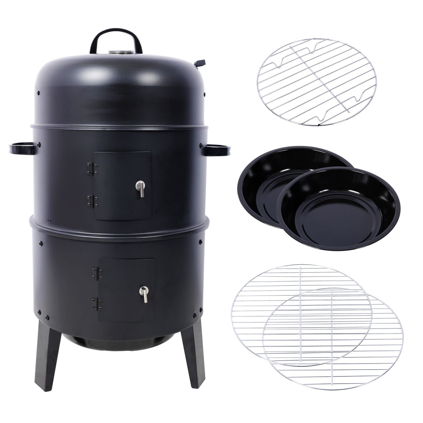 A Portable Charcoal Smoker and Grill for Outdoors
