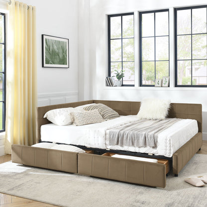Mid-Century Upholstered Bed Frame and Backrest
