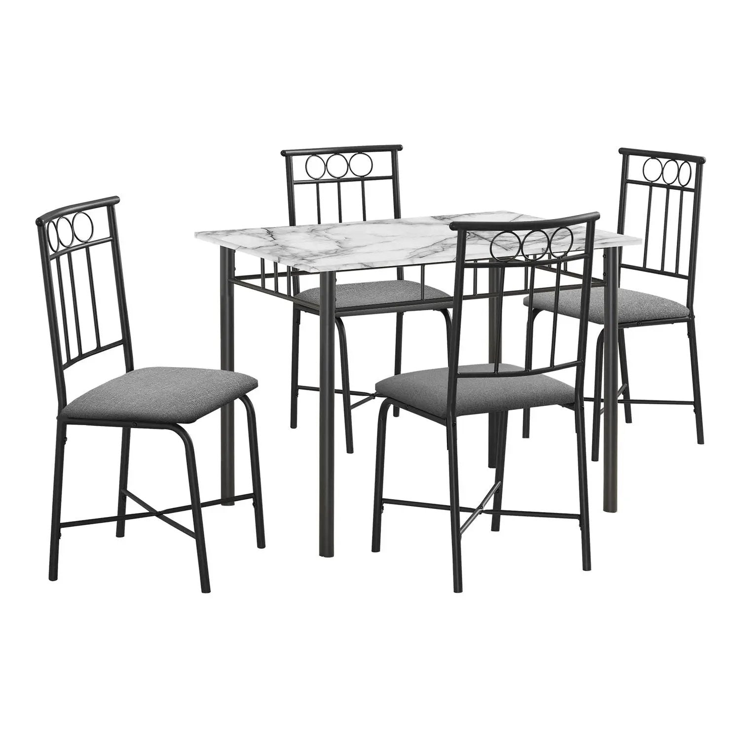 5 Piece Dining Table Set rectangular with faux marble top and 4 chairs Unique Piece Furniture on Tampa Home & Garden Store