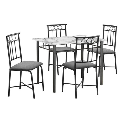 5 Piece Dining Table Set rectangular with faux marble top and 4 chairs Unique Piece Furniture on Tampa Home & Garden Store