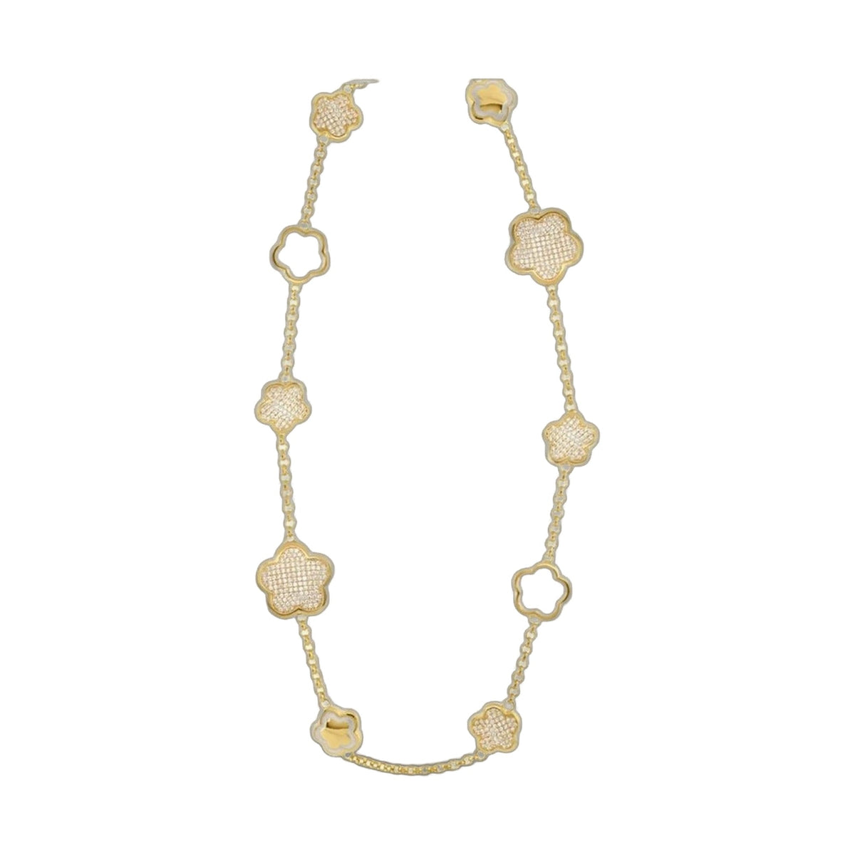 Shiny Daisy short necklace gold-tone with many daisy charms along the chain by Lauren G Adams on Tampa Home & Garden Store