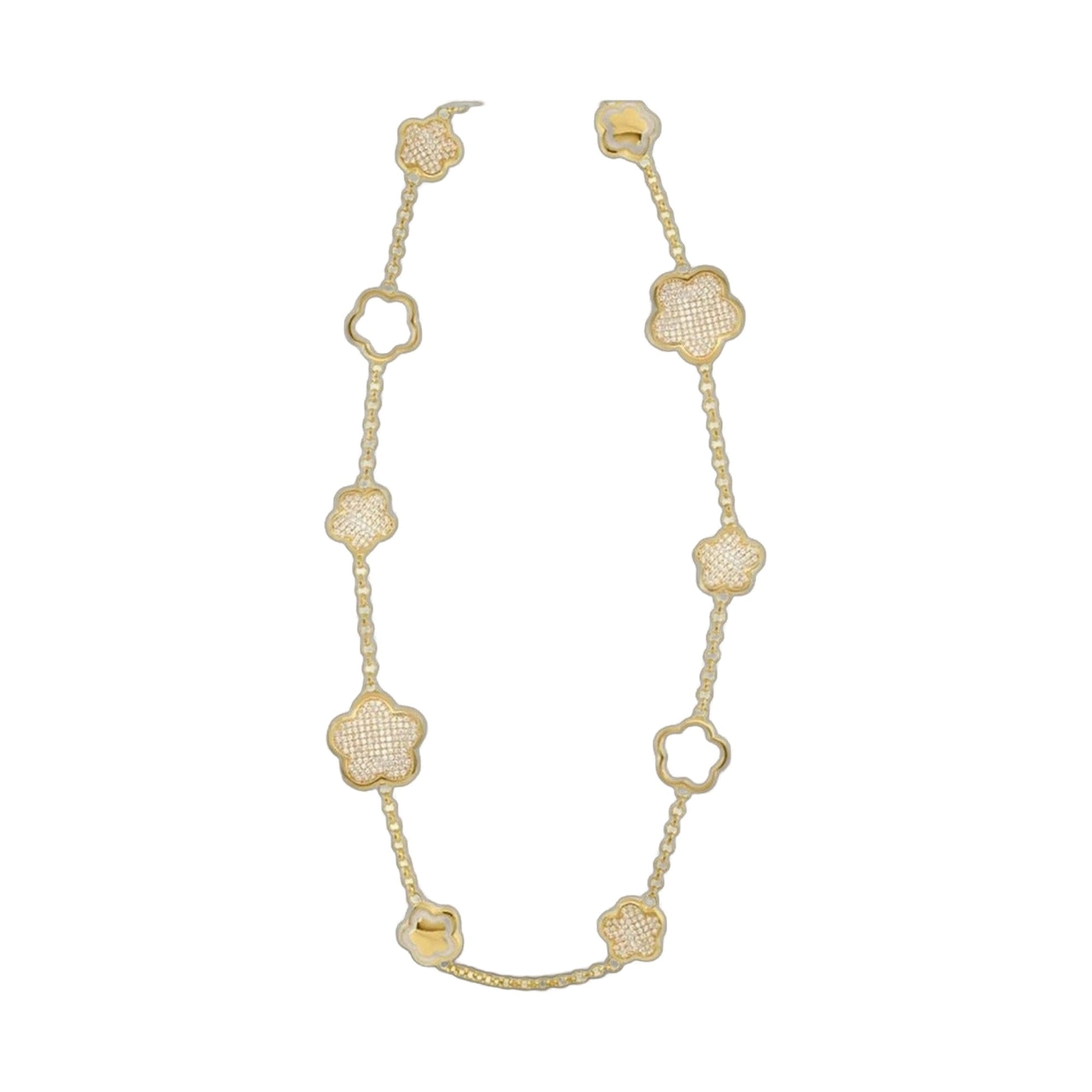 Shiny Daisy short necklace gold-tone with many daisy charms along the chain by Lauren G Adams on Tampa Home & Garden Store