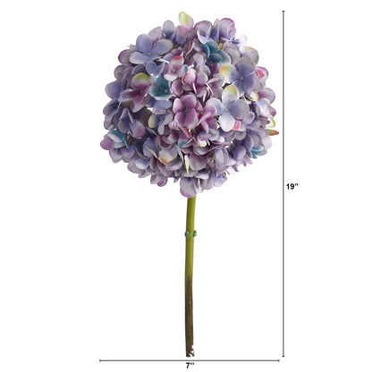19” Artificial Hydrangea Flower (Set of 3 Silk Flower Stems) - Tampa Home & Garden Store