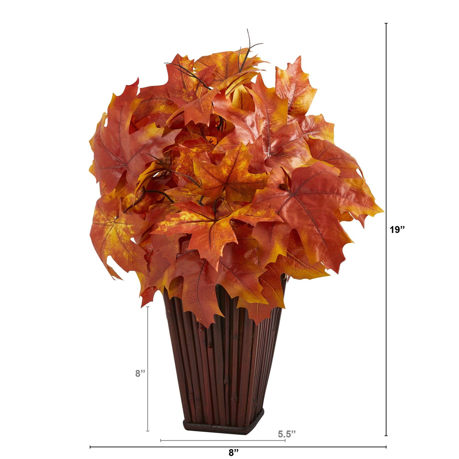19” Autumn Maple Leaf Artificial Plant in Decorative Planter - Tampa Home & Garden Store