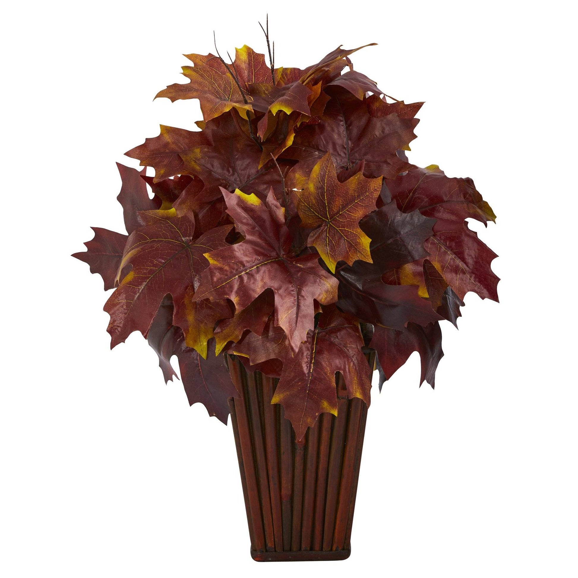 19” Autumn Maple Leaf Artificial Plant in Decorative Planter - Tampa Home & Garden Store