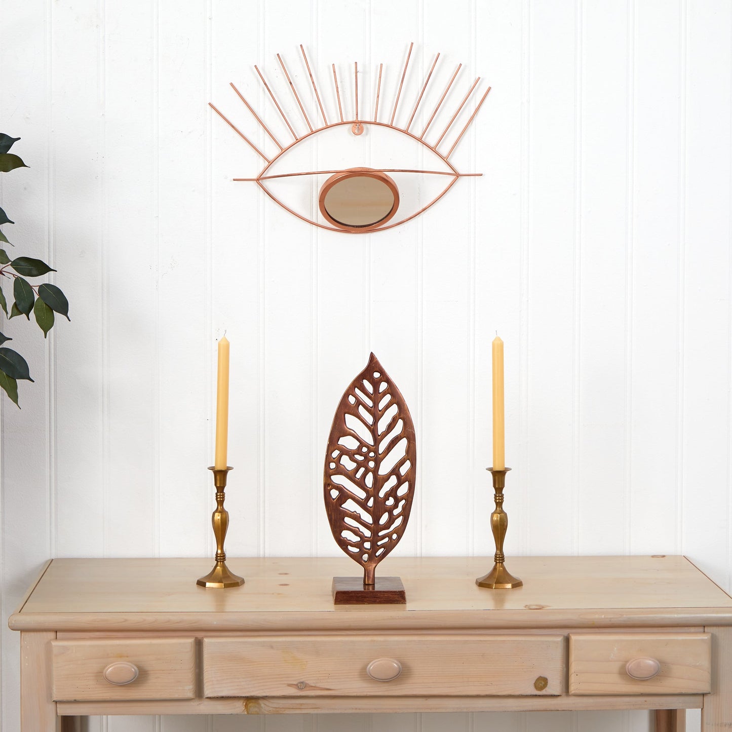 19” Gold Metal Eye Wall Mirror - Tampa Home & Garden Store
