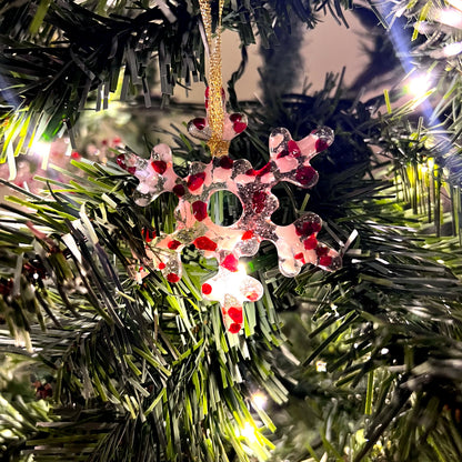 Copo de Nieve de Cristal Hecho a Mano - Wanda's Candy Cane - de studioTica