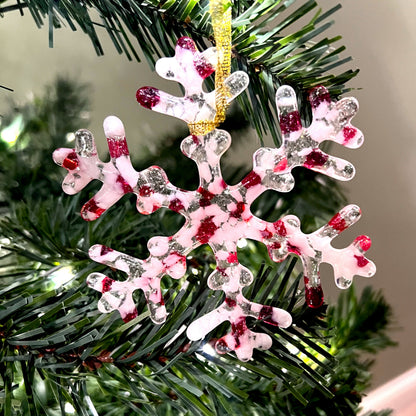 Copo de Nieve de Cristal Hecho a Mano - Wanda's Candy Cane - de studioTica